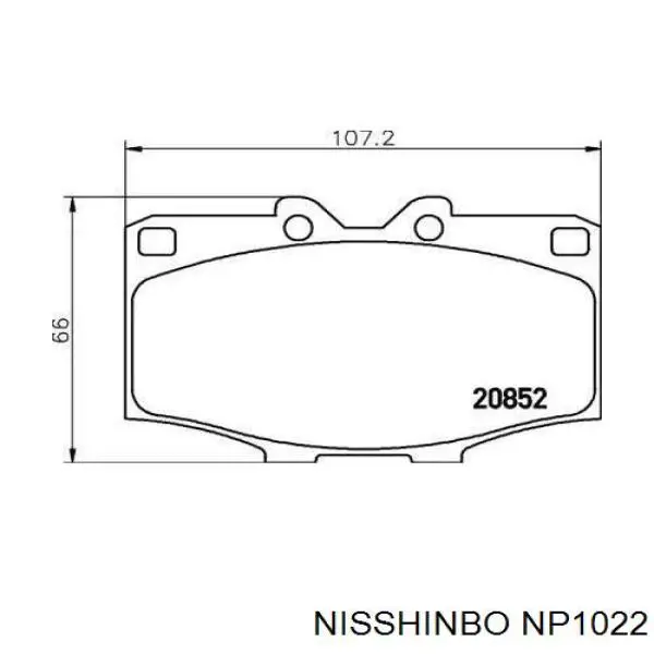 Передние тормозные колодки NP1022 Nisshinbo