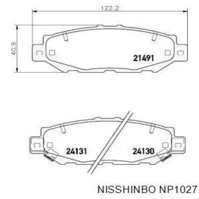 NP1027 Nisshinbo sapatas do freio traseiras de disco