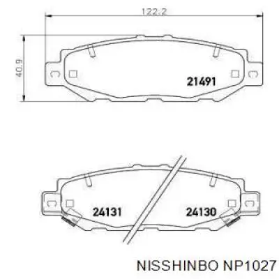 Задние тормозные колодки NP1027 Nisshinbo