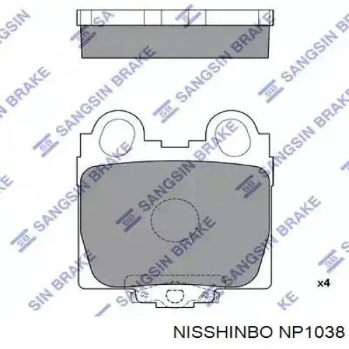 Pastillas de freno traseras NP1038 Nisshinbo
