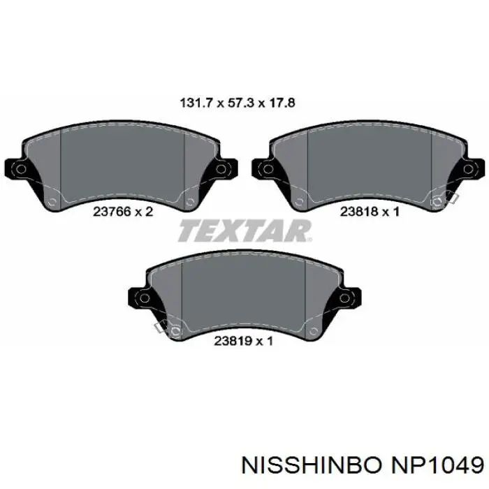 Колодки Nisshinbo NP1049 цена, от 22.07 USD