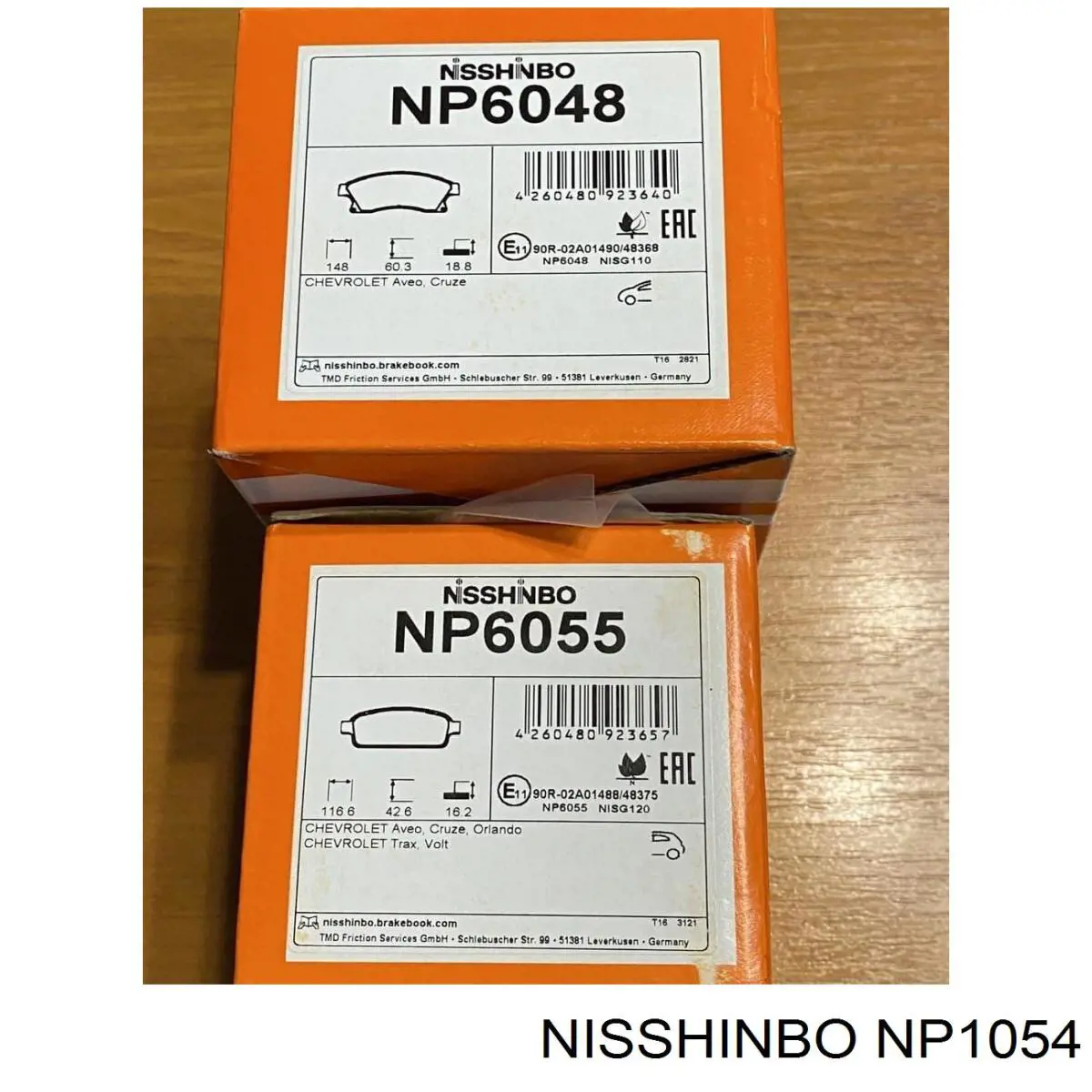 Колодки гальмівні передні, дискові NP1054 Nisshinbo