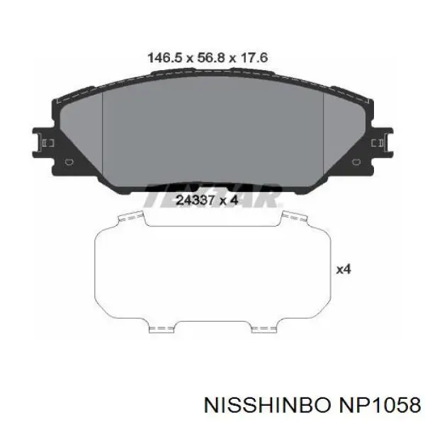NP1058 Nisshinbo sapatas do freio dianteiras de disco