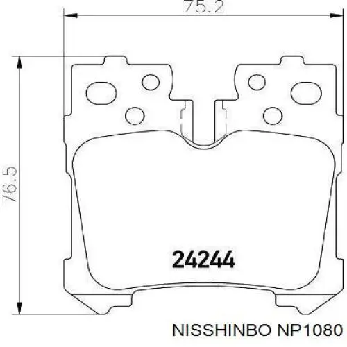 NP1080 Nisshinbo sapatas do freio traseiras de disco