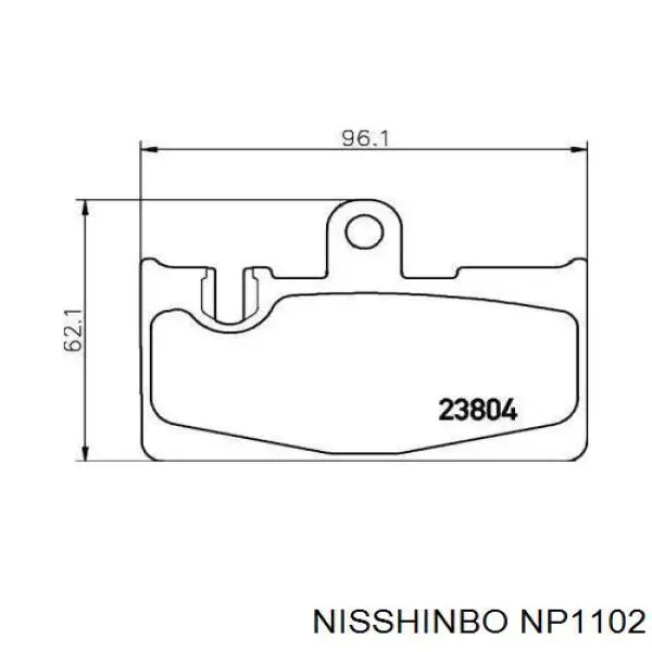 Задние тормозные колодки NP1102 Nisshinbo