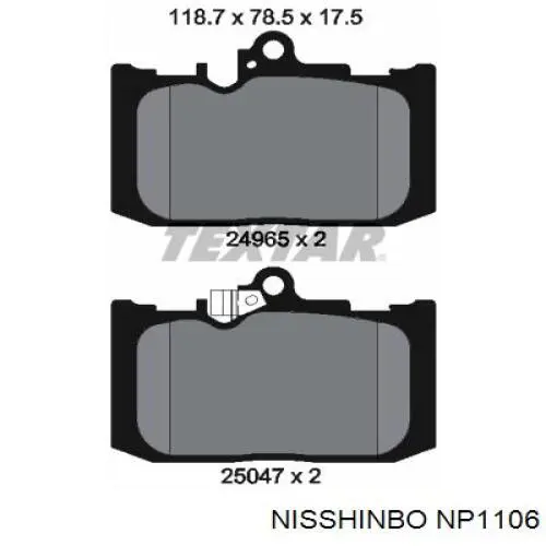 Колодки Nisshinbo NP1106 цена, от 45.66 USD