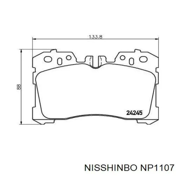 Передние тормозные колодки NP1107 Nisshinbo