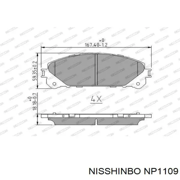 Колодки Nisshinbo NP1109 цена, от 31.75 USD