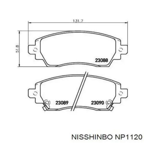 NP1120 Nisshinbo передние тормозные колодки
