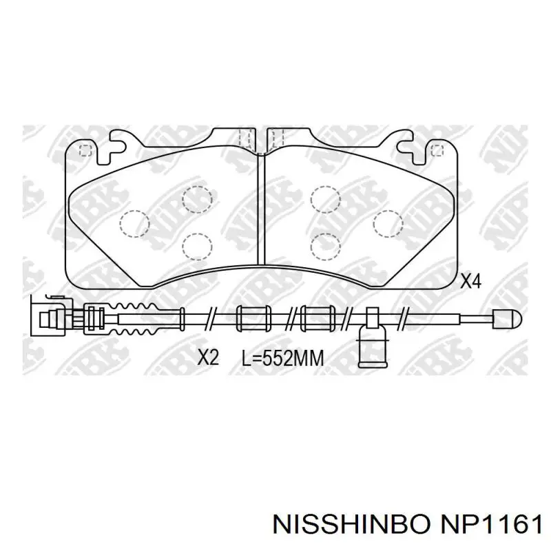 NP1161 Nisshinbo передние тормозные колодки