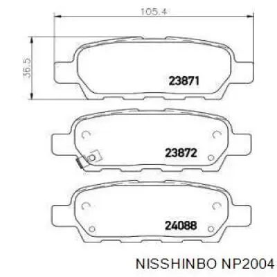 Купить NP2004 Nisshinbo Колодки тормозные задние, дисковые