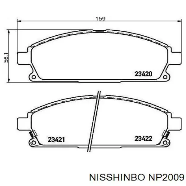 NP2009 Nisshinbo передние тормозные колодки