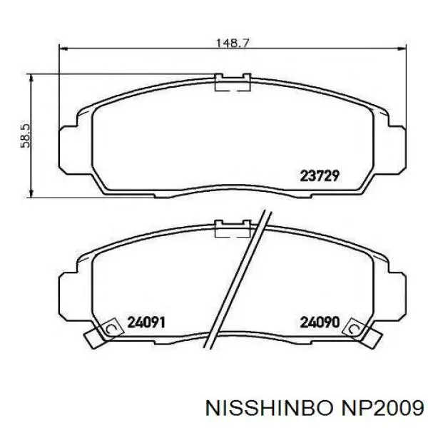 Купить NP2009 Nisshinbo Колодки тормозные