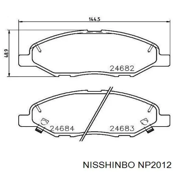 Передние тормозные колодки NP2012 Nisshinbo