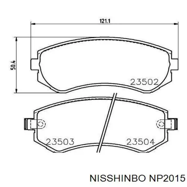 Передние тормозные колодки NP2015 Nisshinbo