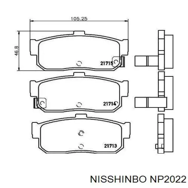 NP2022 Nisshinbo задние тормозные колодки