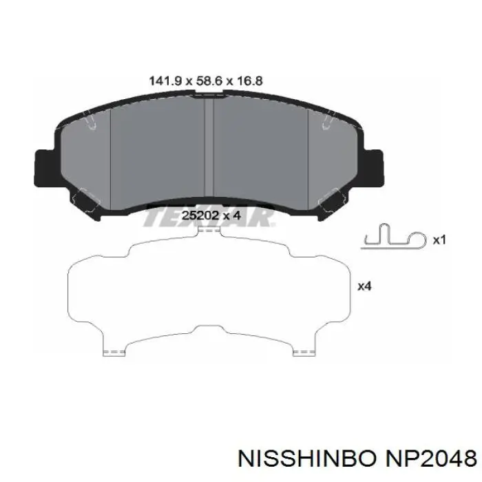 Передние тормозные колодки NP2048 Nisshinbo