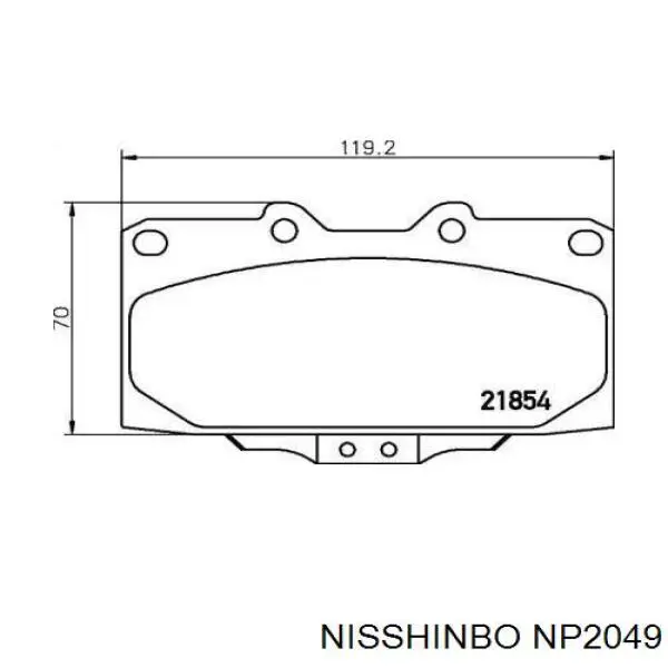 Передние тормозные колодки NP2049 Nisshinbo