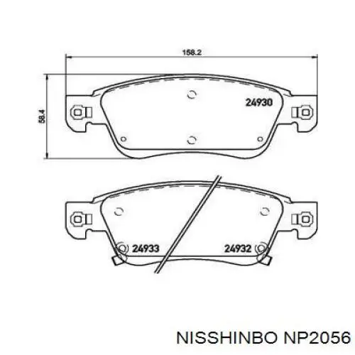 Передние тормозные колодки NP2056 Nisshinbo