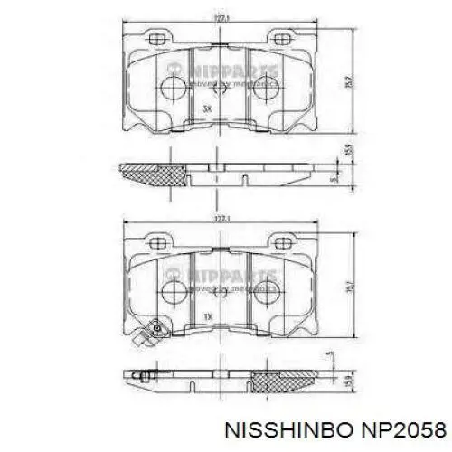 Купить NP2058 Nisshinbo Колодки тормозные