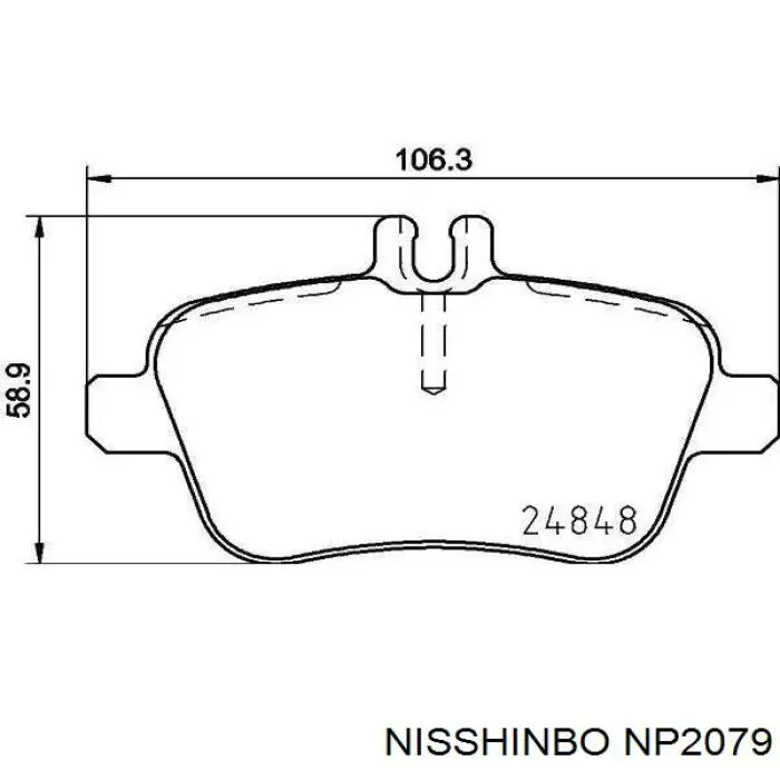 Задние тормозные колодки NP2079 Nisshinbo