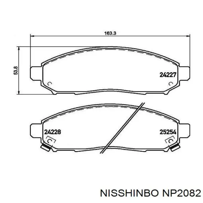 Передние тормозные колодки NP2082 Nisshinbo