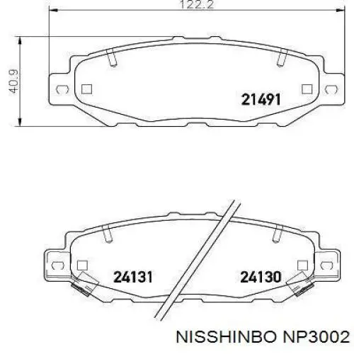 Задние тормозные колодки NP3002 Nisshinbo