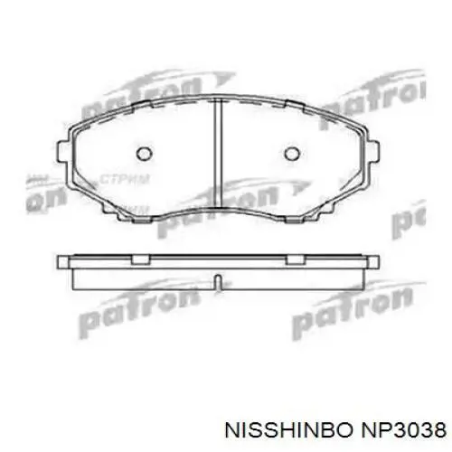 Задние тормозные колодки NP3038 Nisshinbo