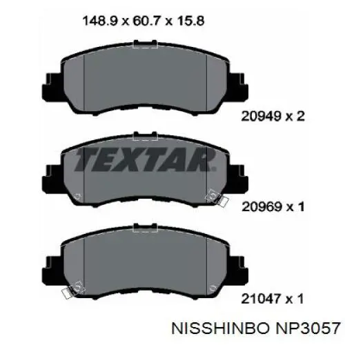 Колодки тормозные передние дисковые на Mitsubishi Eclipse CROSS 