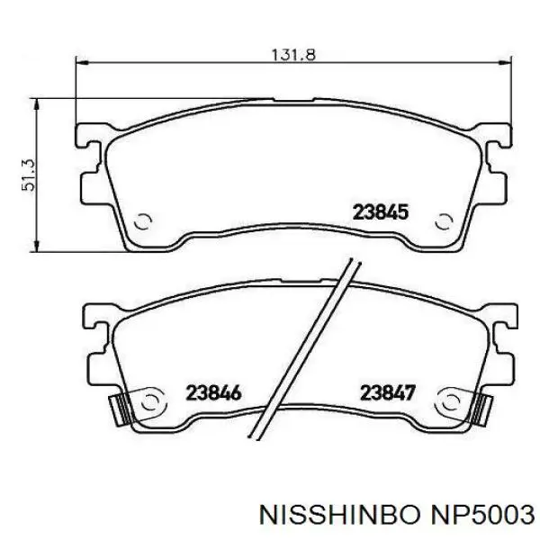 NP5003 Nisshinbo sapatas do freio dianteiras de disco