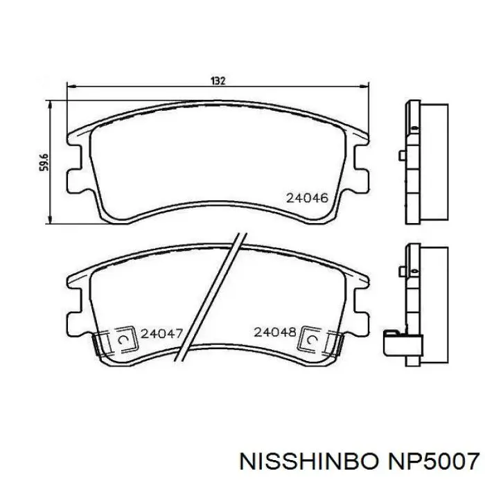 Передние тормозные колодки NP5007 Nisshinbo