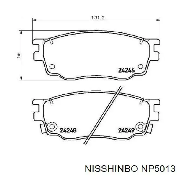 NP5013 Nisshinbo колодки тормозные передние дисковые