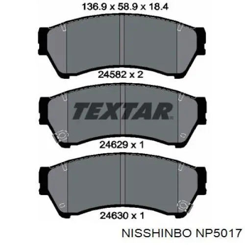Купить NP5017 Nisshinbo Колодки тормозные