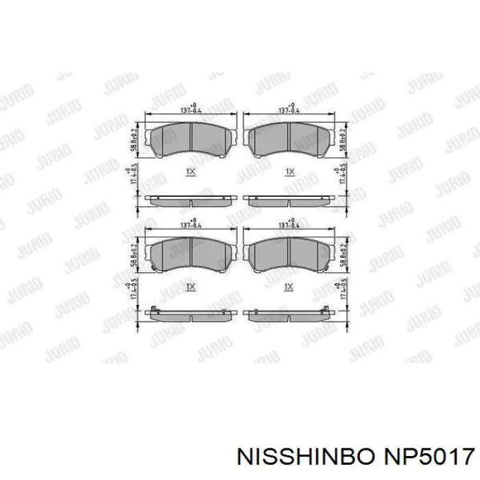 Колодки Nisshinbo NP5017 цена, от 24.77 USD