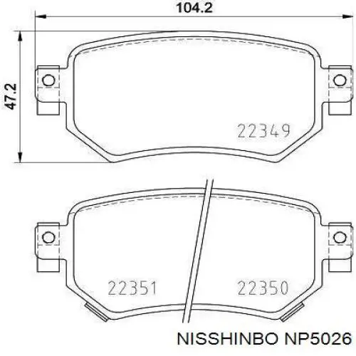 Колодки дисковые  Nisshinbo NP5026 цена, от 21.93 USD
