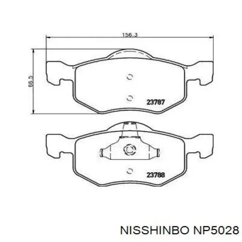 NP5028 Nisshinbo колодки тормозные передние дисковые