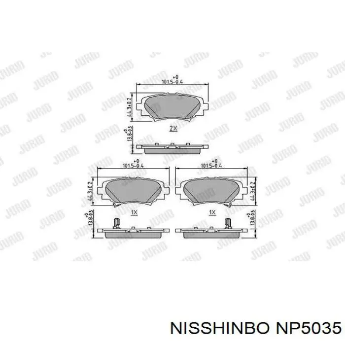 Колодки дисковые  Nisshinbo NP5035 цена, от 24.07 USD