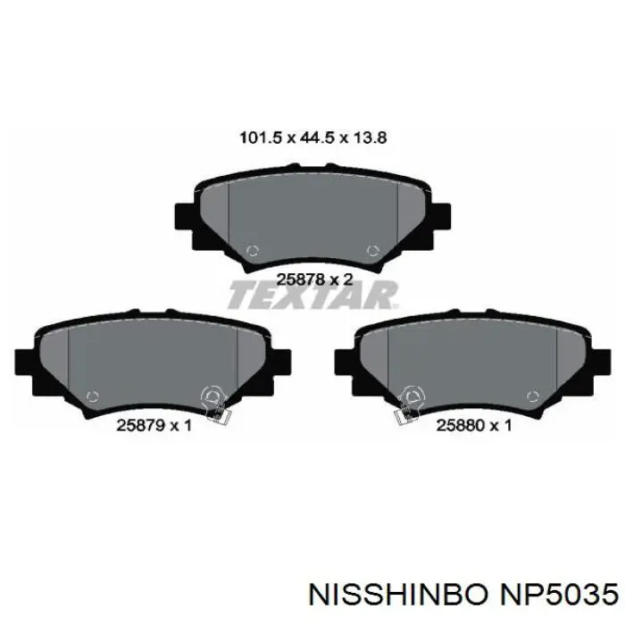 Купить NP5035 Nisshinbo Колодки тормозные задние, дисковые