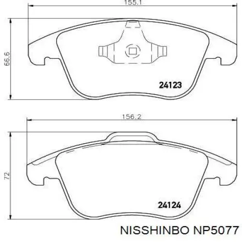 NP5077 Nisshinbo Колодки передние