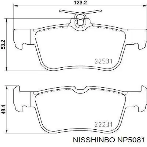 NP5081 Nisshinbo sapatas do freio traseiras de disco
