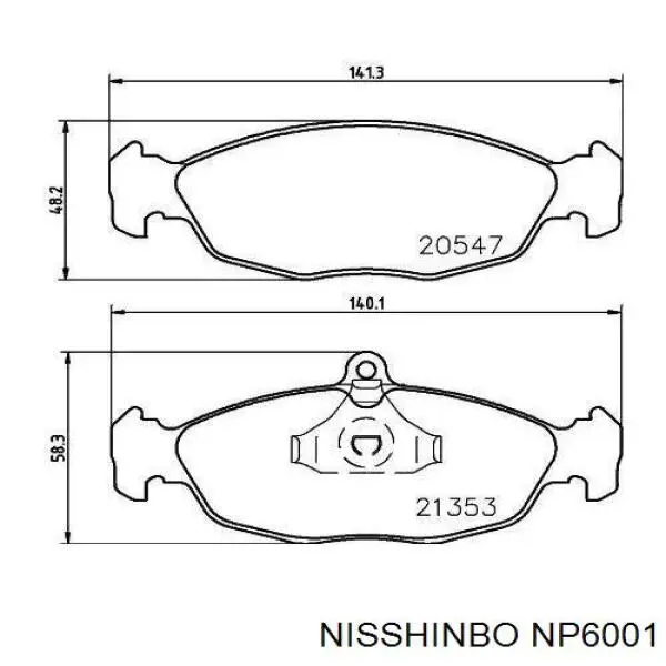 NP6001 Nisshinbo колодки тормозные передние дисковые