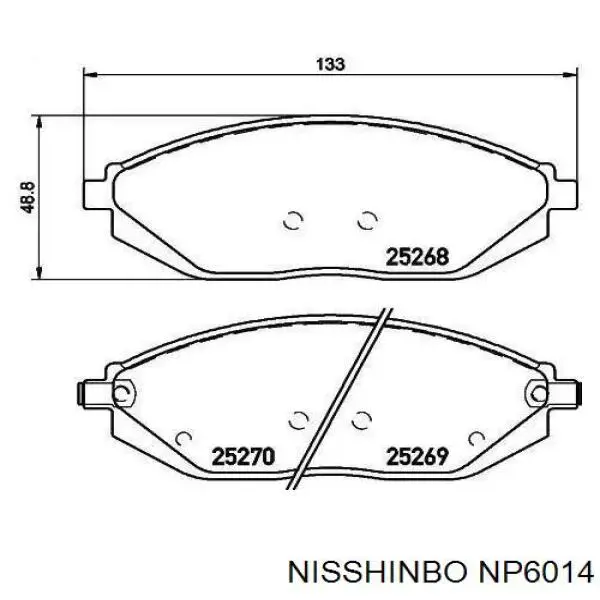 Задние тормозные колодки NP6014 Nisshinbo