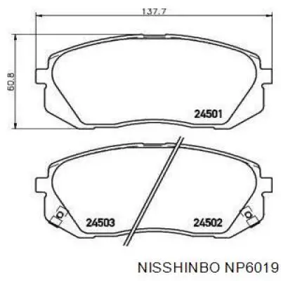 Колодки Nisshinbo NP6019 цена, от 29.79 USD