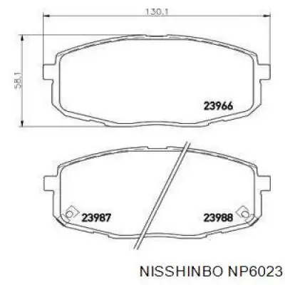 NP6023 Nisshinbo колодки тормозные передние дисковые