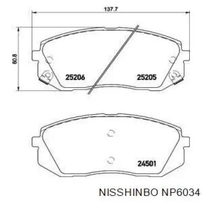 Купить NP6034 Nisshinbo Колодки тормозные