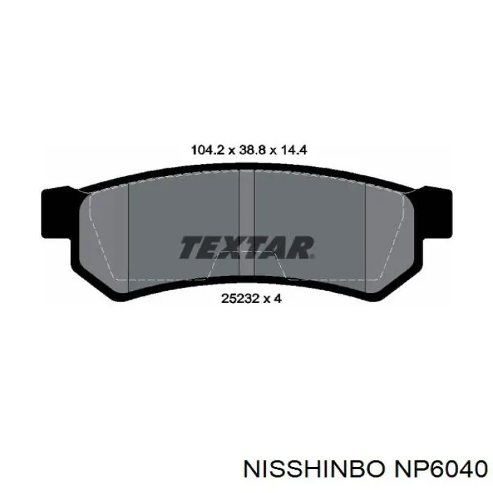 Купить NP6040 Nisshinbo Колодки тормозные задние, дисковые