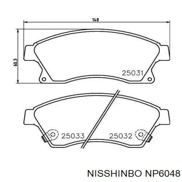 NP6048 Nisshinbo передние тормозные колодки