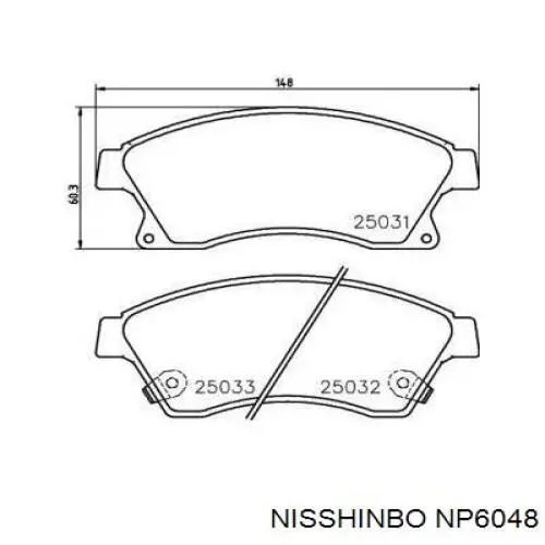 Колодки Nisshinbo NP6048 цена, от 22.25 USD