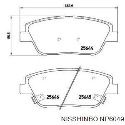 NP6049 Nisshinbo sapatas do freio dianteiras de disco