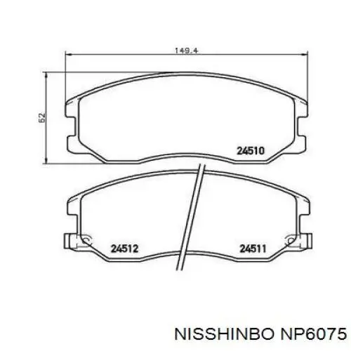 NP6075 Nisshinbo передние тормозные колодки